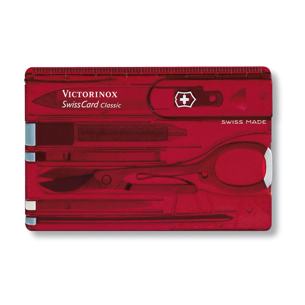 SWISS CARD ROJA TRANSPARENTE, 10 USOS